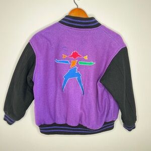 Vintage 90s American Girl Wool Varsity Purple Logo Jacket M
